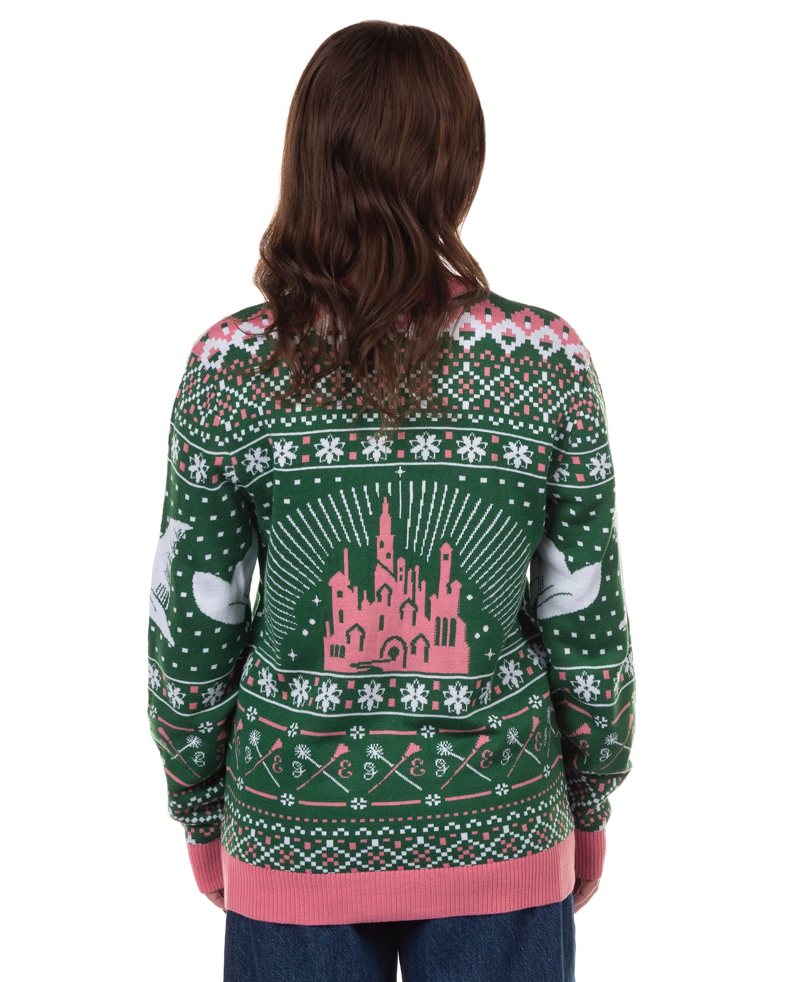 Wicked Adult Glinda and Elphaba Knit Ugly Sweater for Christmas