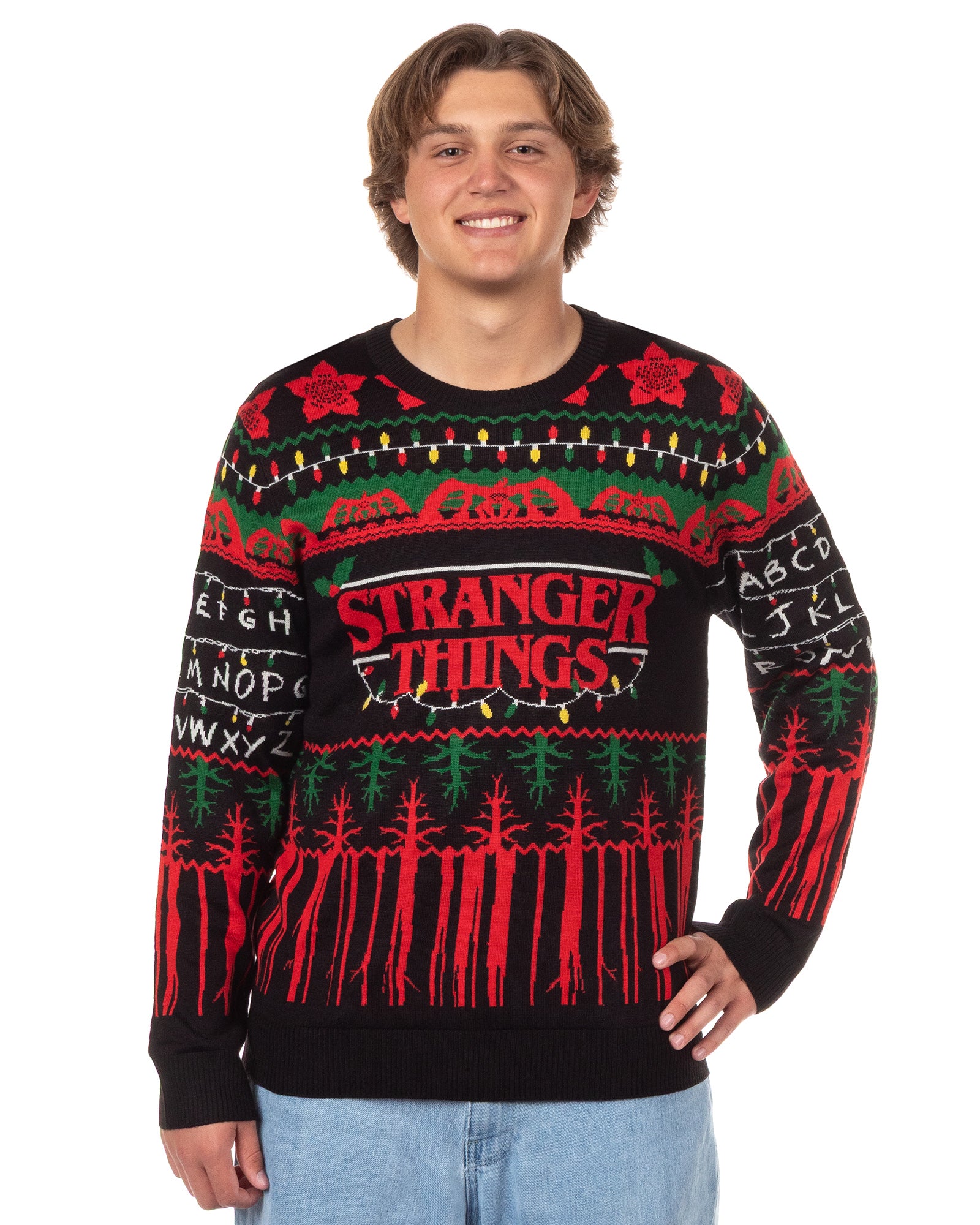 Stranger Things Ugly Sweater Men's The Upside Down Holiday Knit Pullover