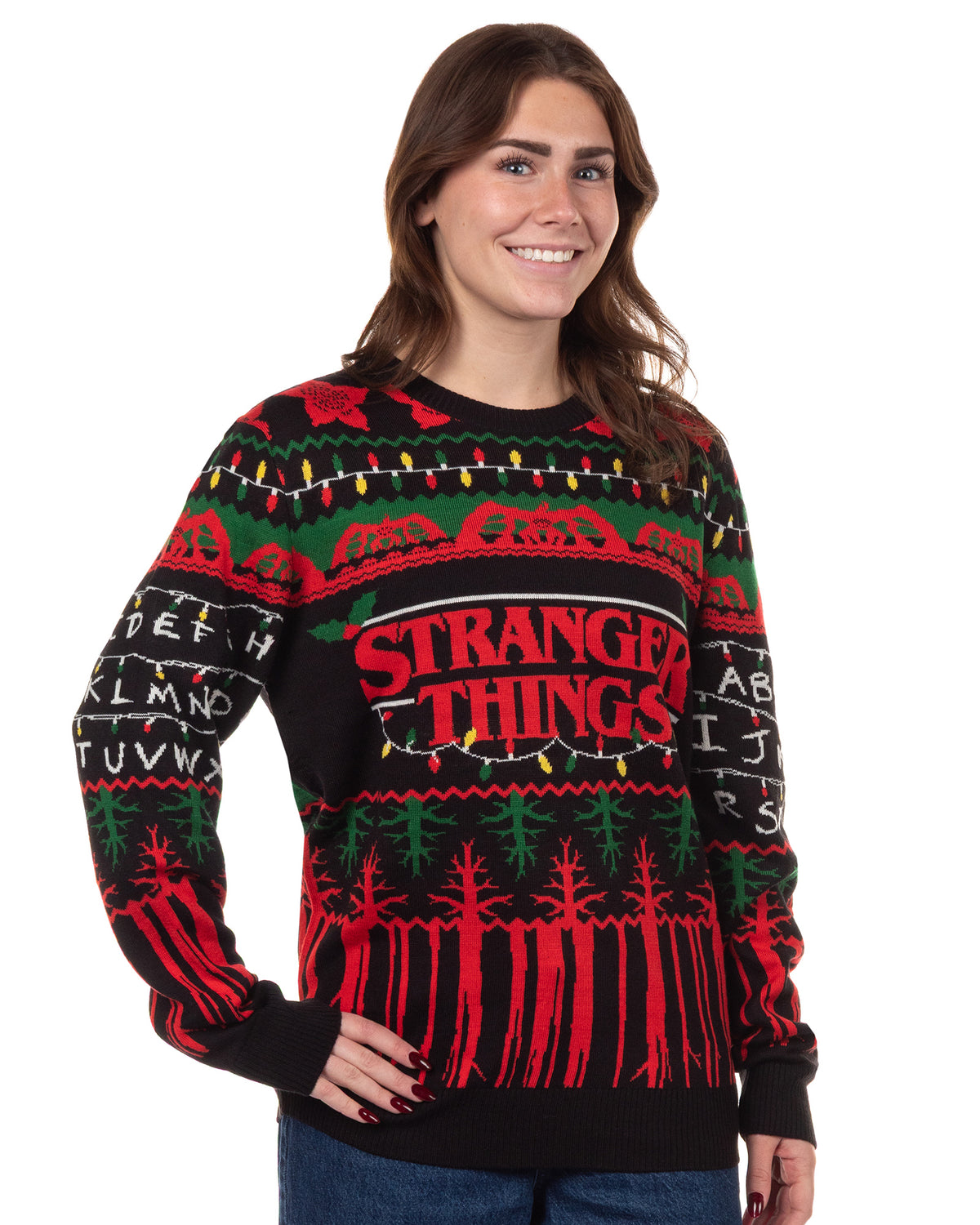 Stranger Things Ugly Sweater Men's The Upside Down Holiday Knit Pullover