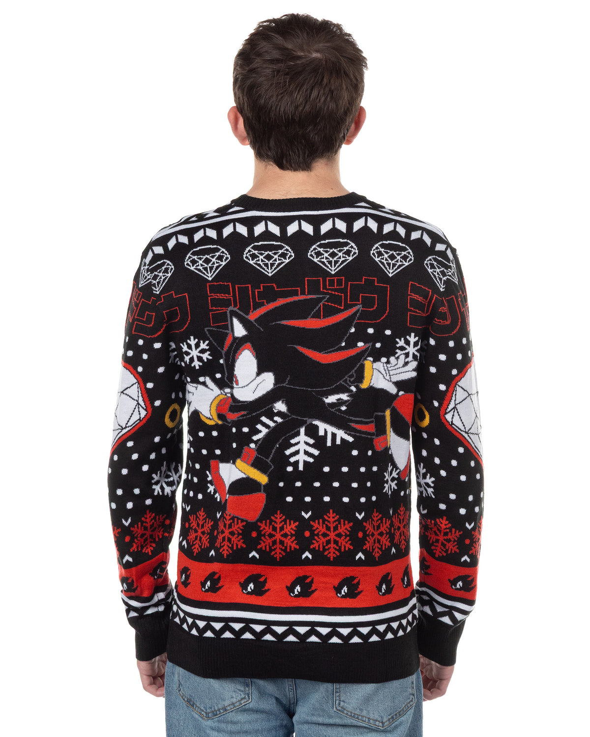 Sonic The Hedgehog Christmas Ugly Sweater Shadow Adult Knit Pullover