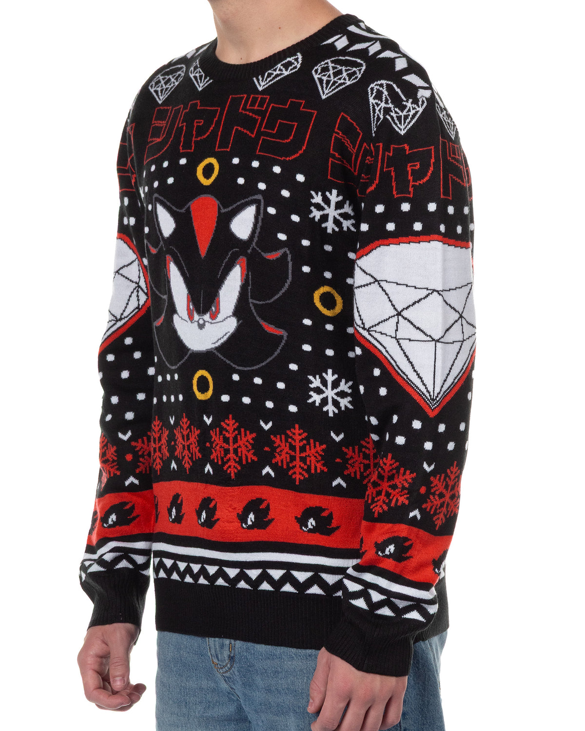 Sonic The Hedgehog Christmas Ugly Sweater Shadow Adult Knit Pullover