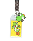 Super Mario Bros Yoshi Lanyard Badge Holder with 2.5" Rubber Yoshi Pendant