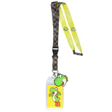 Super Mario Bros Yoshi Lanyard Badge Holder with 2.5" Rubber Yoshi Pendant