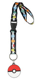 Pokemon Wrist Strap Lanyard for Keys Keychain Wallet OSFM with Charm