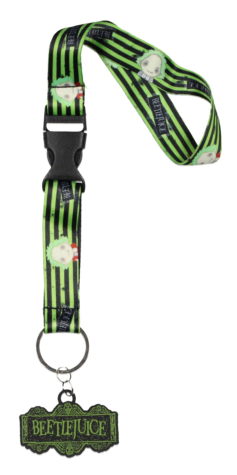 Beetlejuice Chibi Print Wrist Strap Lanyard for Keys with 2" Keychain
