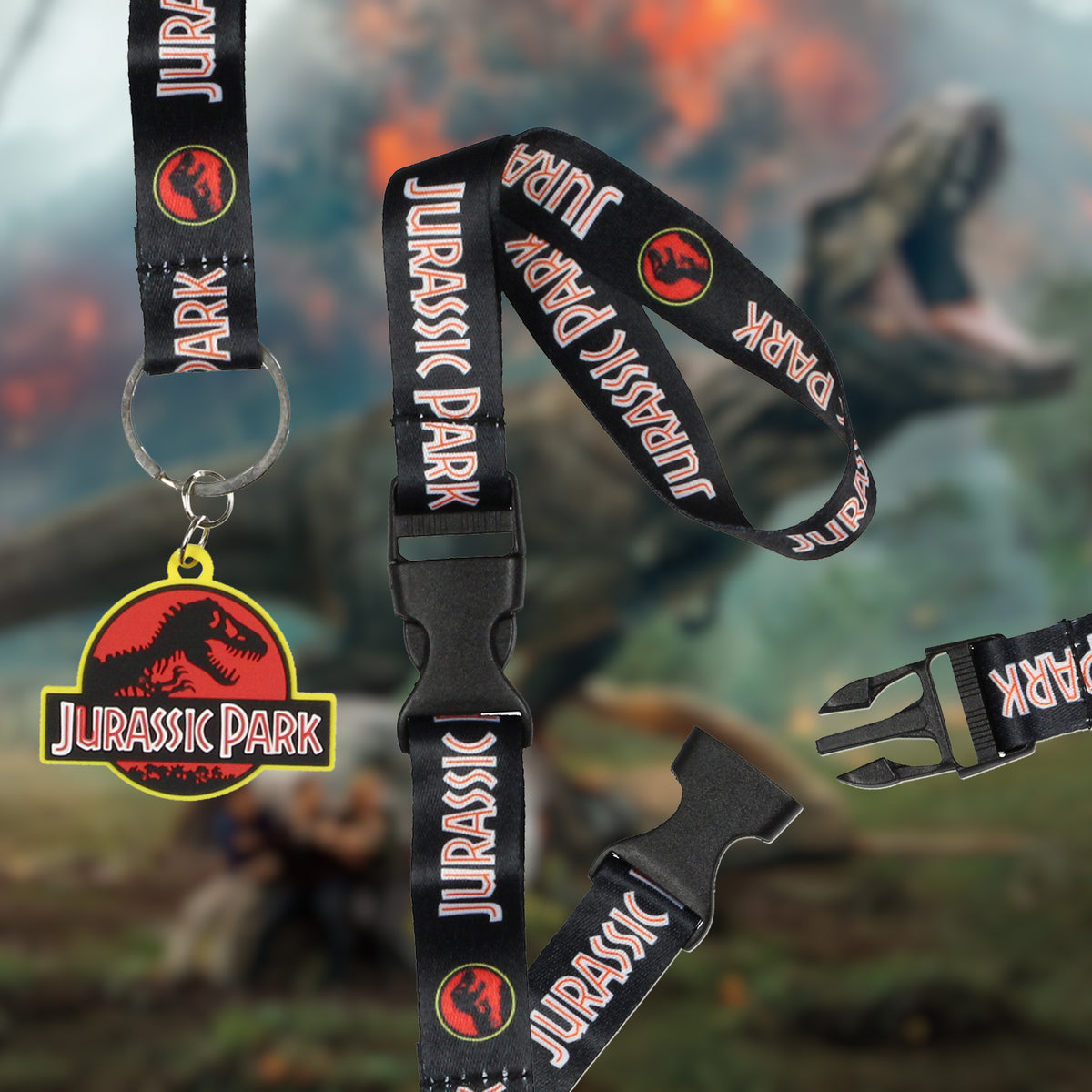 Jurassic Park T-Rex Wristlet Hand Lanyard For Keys Wallet