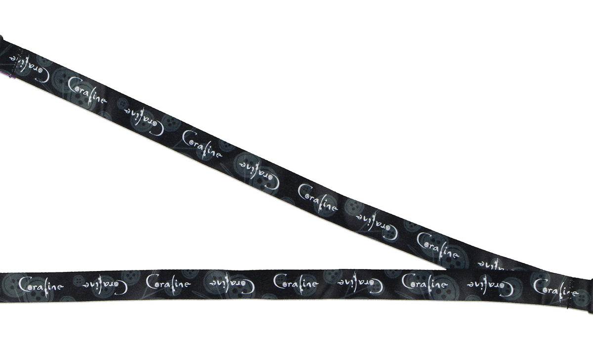 Coraline Lanyard Badge Holder Reversible Design with 2" Button Pendant