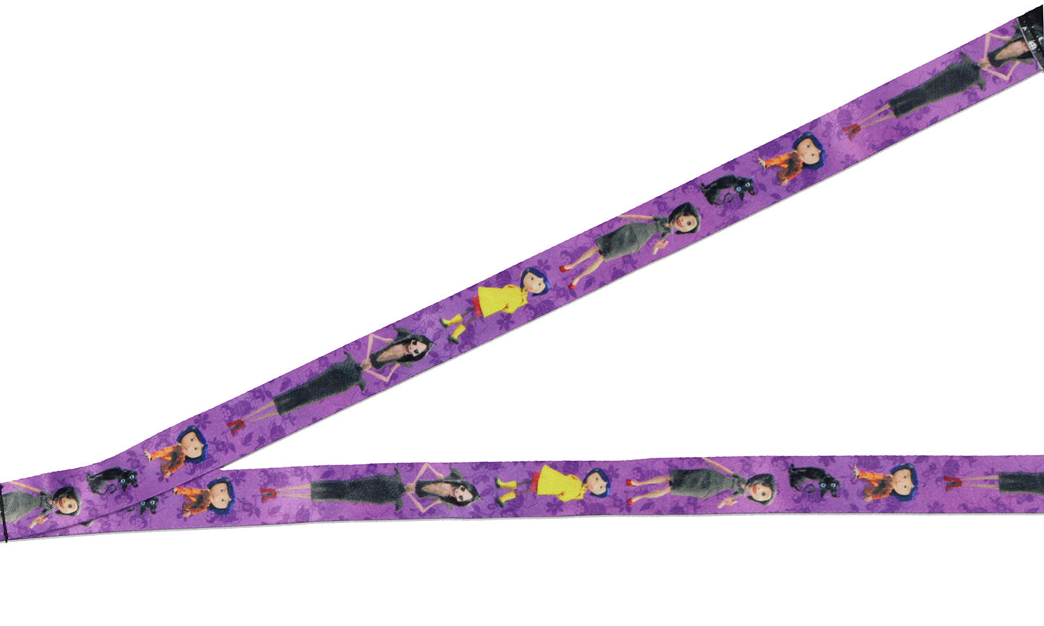 Coraline Lanyard Badge Holder Reversible Design with 2" Button Pendant