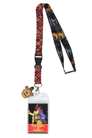 Five Nights At Freddy's FNAF Reversible ID Lanyard Freddy Fazbear Rubber Pendant