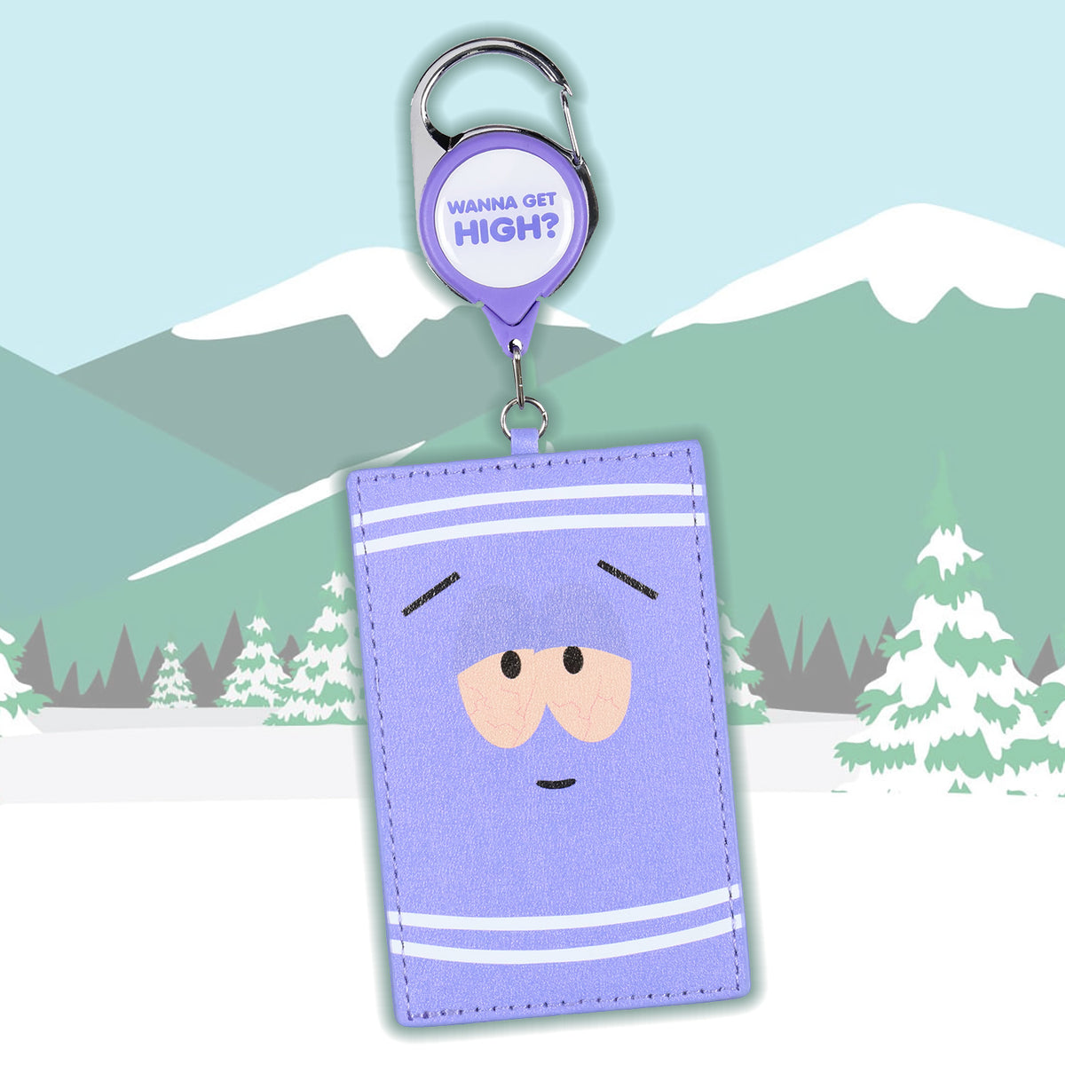 South Park Towelie Wanna Get High Retractable Reel ID Badge Holder Keychain