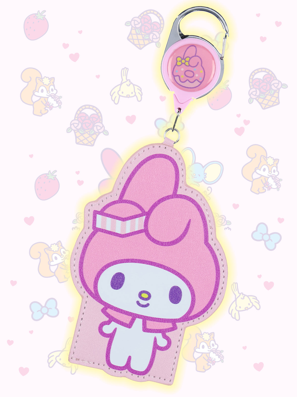 Sanrio Hello Kitty My Melody Retractable Reel Lanyard ID Badge Holder Keychain