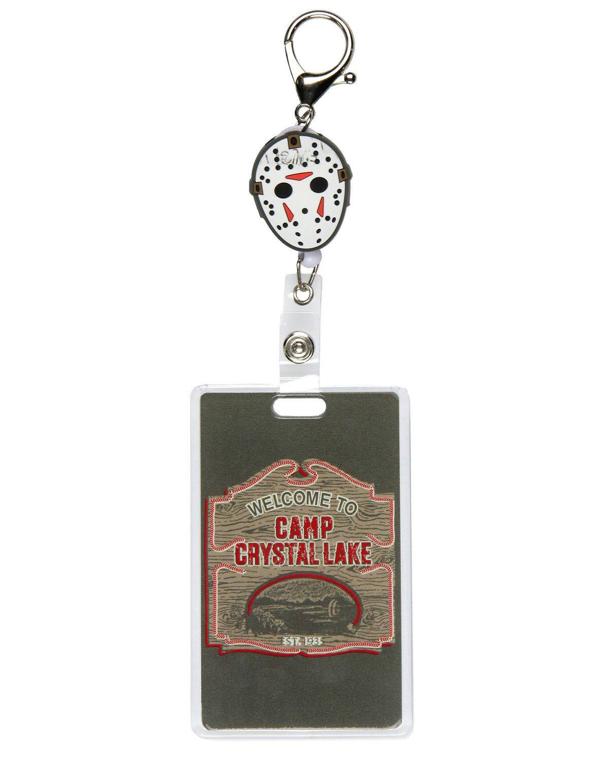 Friday The 13th Jason Mask Badge Reel ID Badge Holder Retractable Lanyard