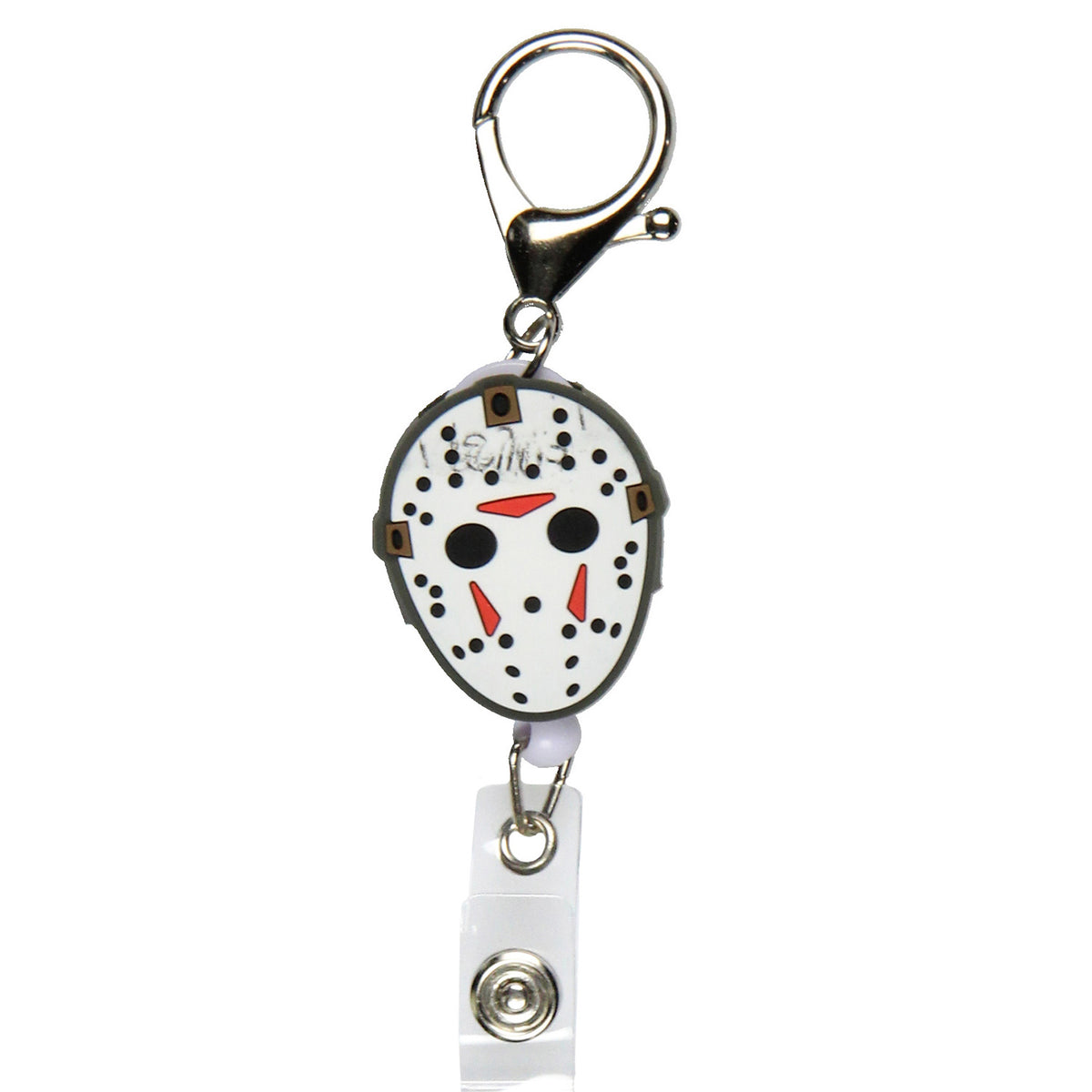 Friday The 13th Jason Mask Badge Reel ID Badge Holder Retractable Lanyard