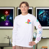 PlayStation Men's Console Controller Button s Long Sleeve T-Shirt Adult