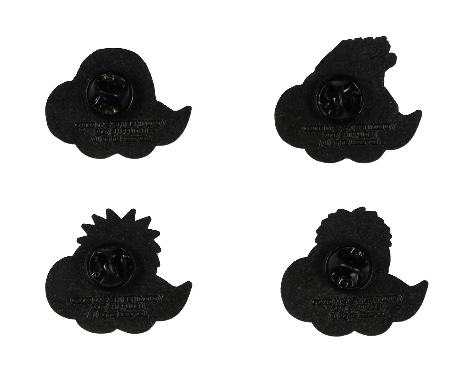 Naruto Akatsuki Itachi Obito Kisame Nagato Red Cloud Embossed Enamel Pin 4 Pack
