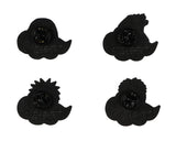 Naruto Akatsuki Itachi Obito Kisame Nagato Red Cloud Embossed Enamel Pin 4 Pack