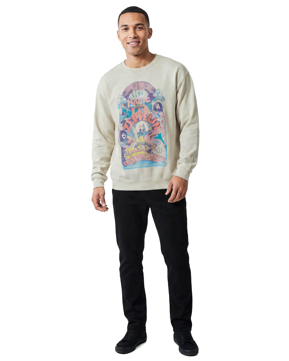 Led Zeppelin Sweatshirt Women's Electric Magic Distressed Pullover Sweater