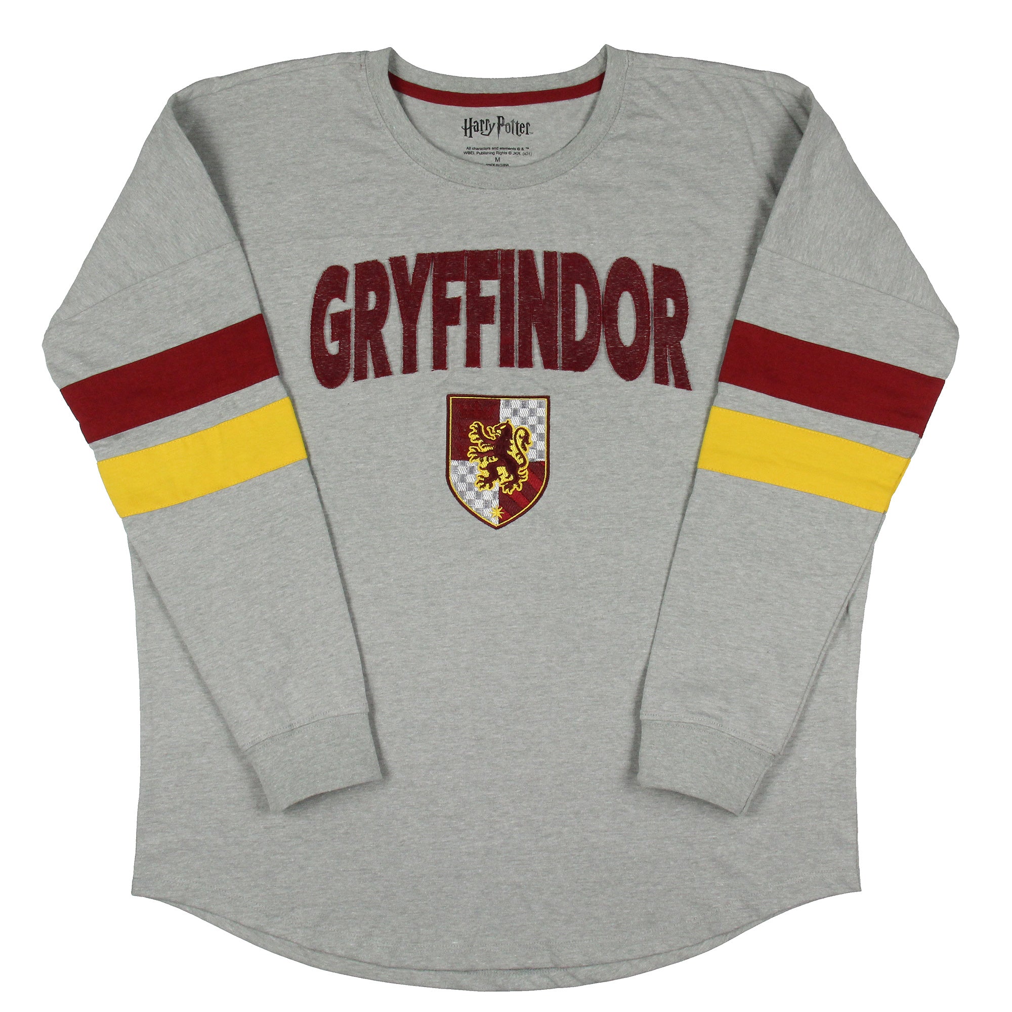 Harry Potter Houses Embroidered Varsity Jersey Pullover Long Sleeve Tops For Women - Gryffindor, Ravenclaw, Slytherin, Hufflepuff