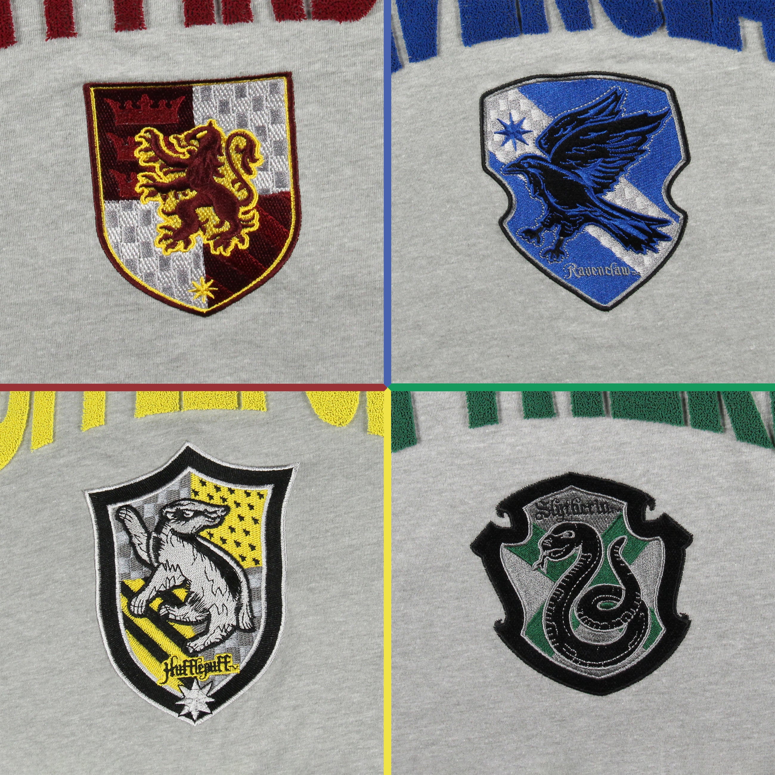 Harry Potter Houses Embroidered Varsity Jersey Pullover Long Sleeve Tops For Women - Gryffindor, Ravenclaw, Slytherin, Hufflepuff