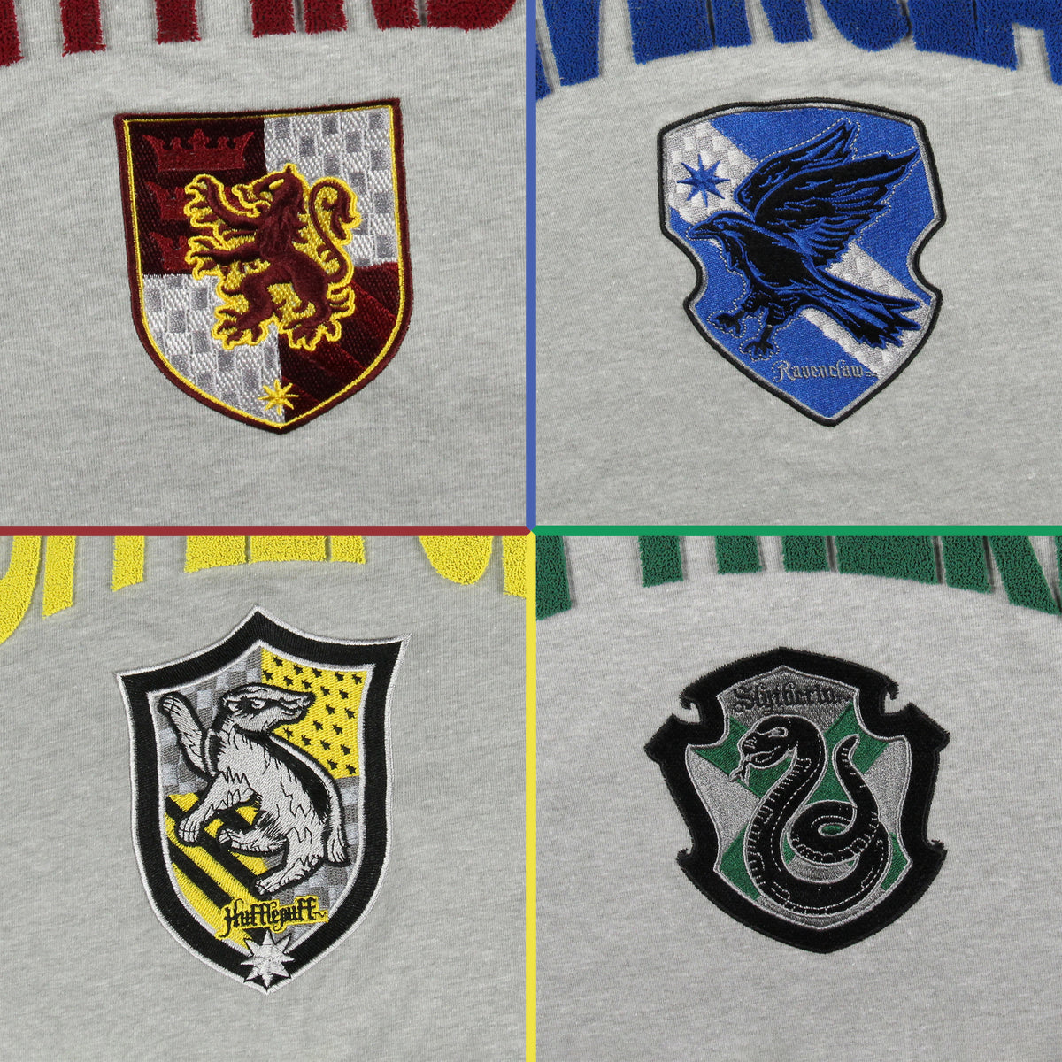 Harry Potter Houses Embroidered Varsity Jersey Pullover Long Sleeve Tops For Women - Gryffindor, Ravenclaw, Slytherin, Hufflepuff