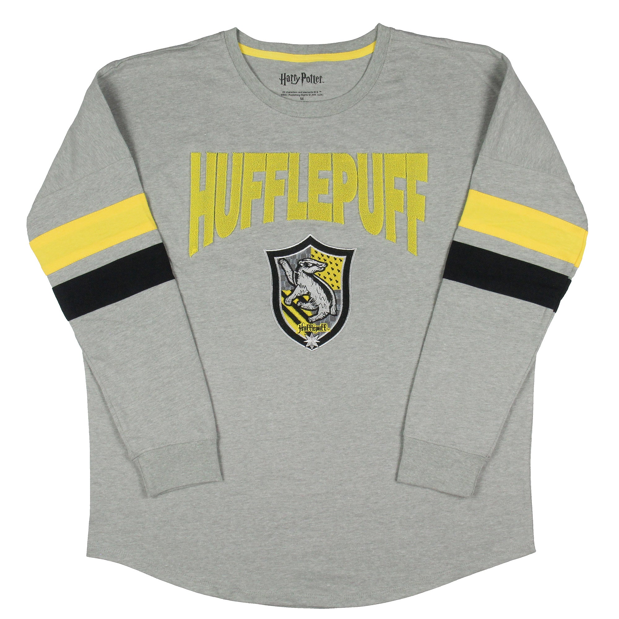 Harry Potter Houses Embroidered Varsity Jersey Pullover Long Sleeve Tops For Women - Gryffindor, Ravenclaw, Slytherin, Hufflepuff
