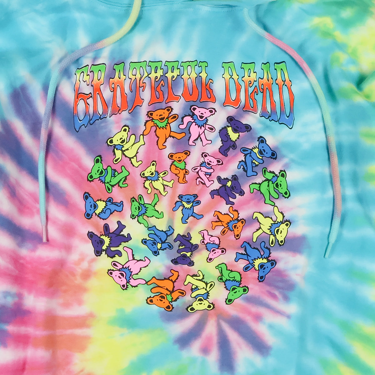 Grateful Dead Hoodie Men's Spiral Tie Dye Dancing Bears Sweatshirt