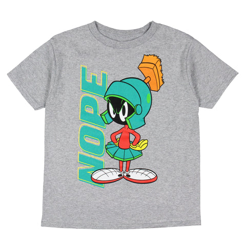 Looney Tunes Boys' Marvin the Martian Character NOPE T-Shirt Top Crewneck
