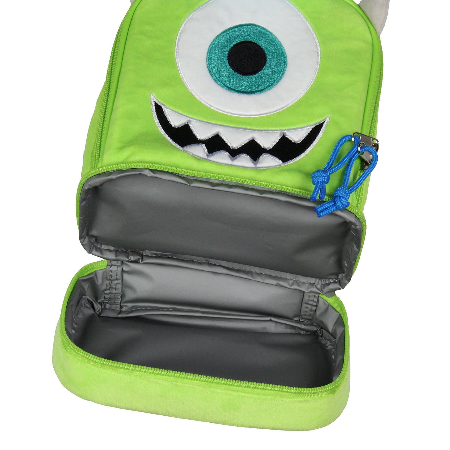 Disney Monsters Inc Lunch Box Mike Wazowski Fuzzy 3D Ears and Hat Lunch Bag 9"
