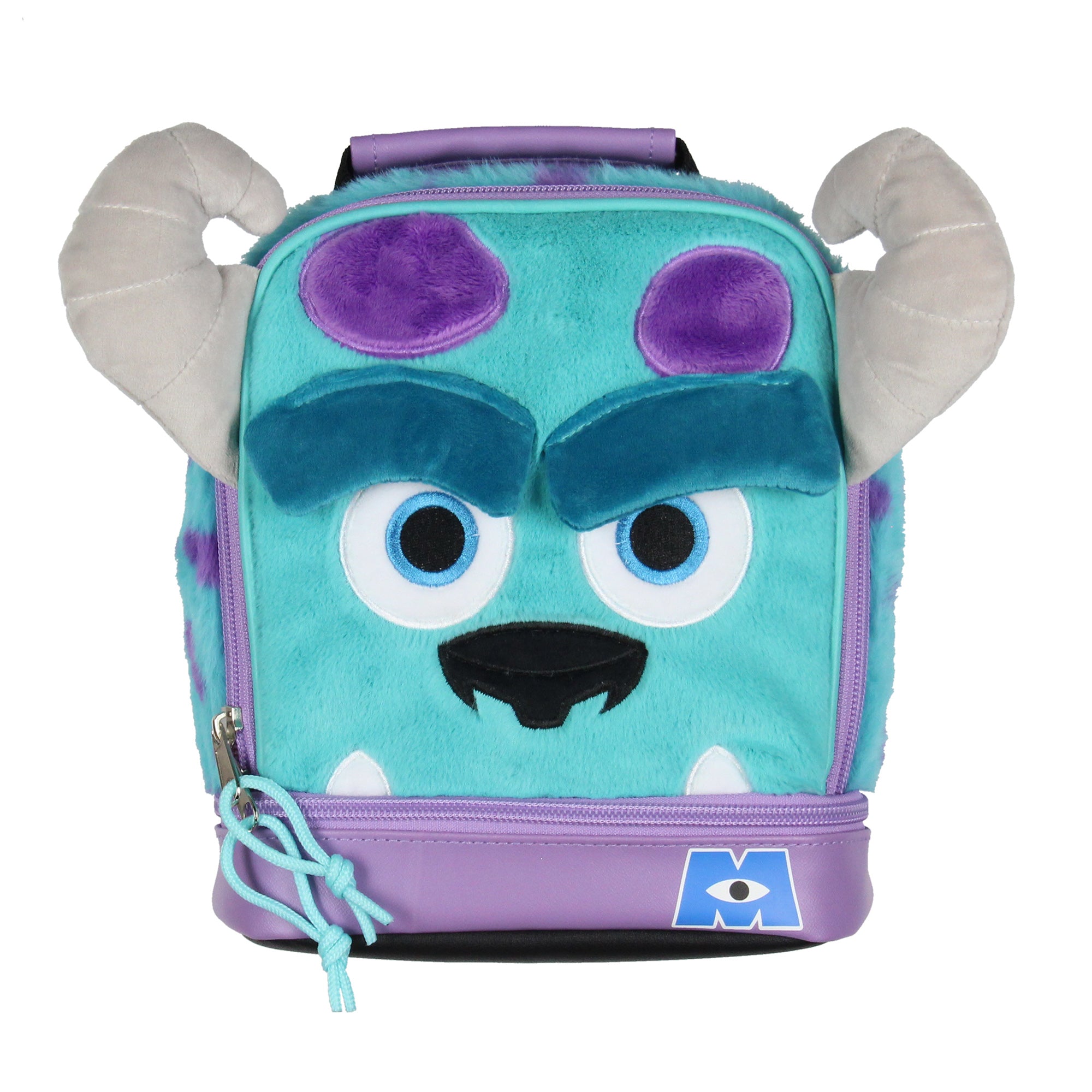 Disney Monsters Inc Fuzzy Fur Sulley Insulated Dual Compartment Lunch Box 10" - Seven Times Six