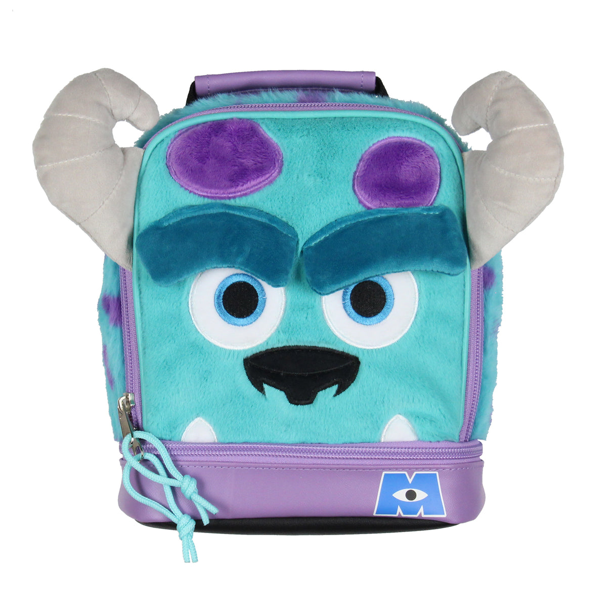 Disney Monsters Inc Fuzzy Fur Sulley Insulated Dual Compartment Lunch Box 10"