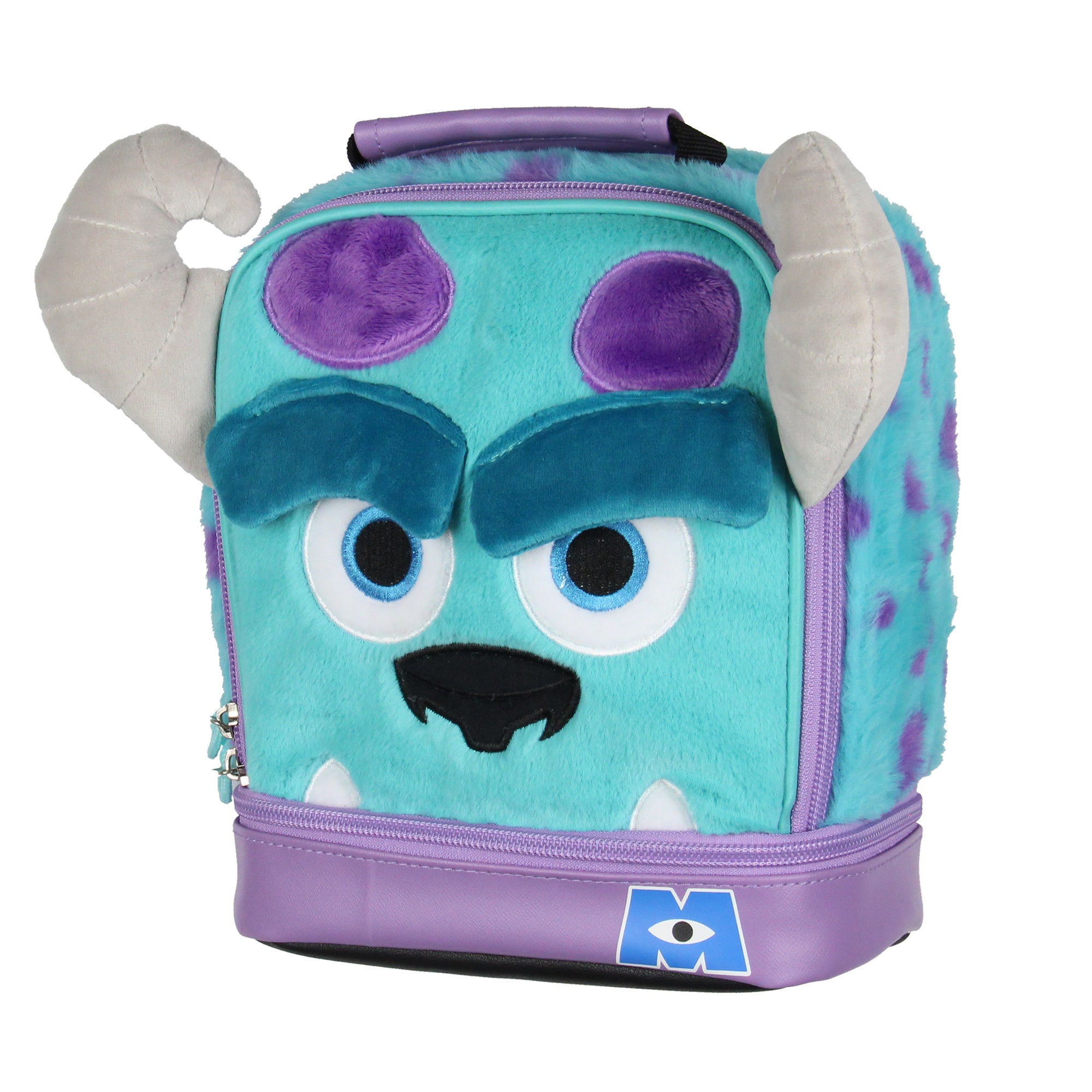 Disney Monsters Inc Fuzzy Fur Sulley Insulated Dual Compartment Lunch Box 10" - Seven Times Six