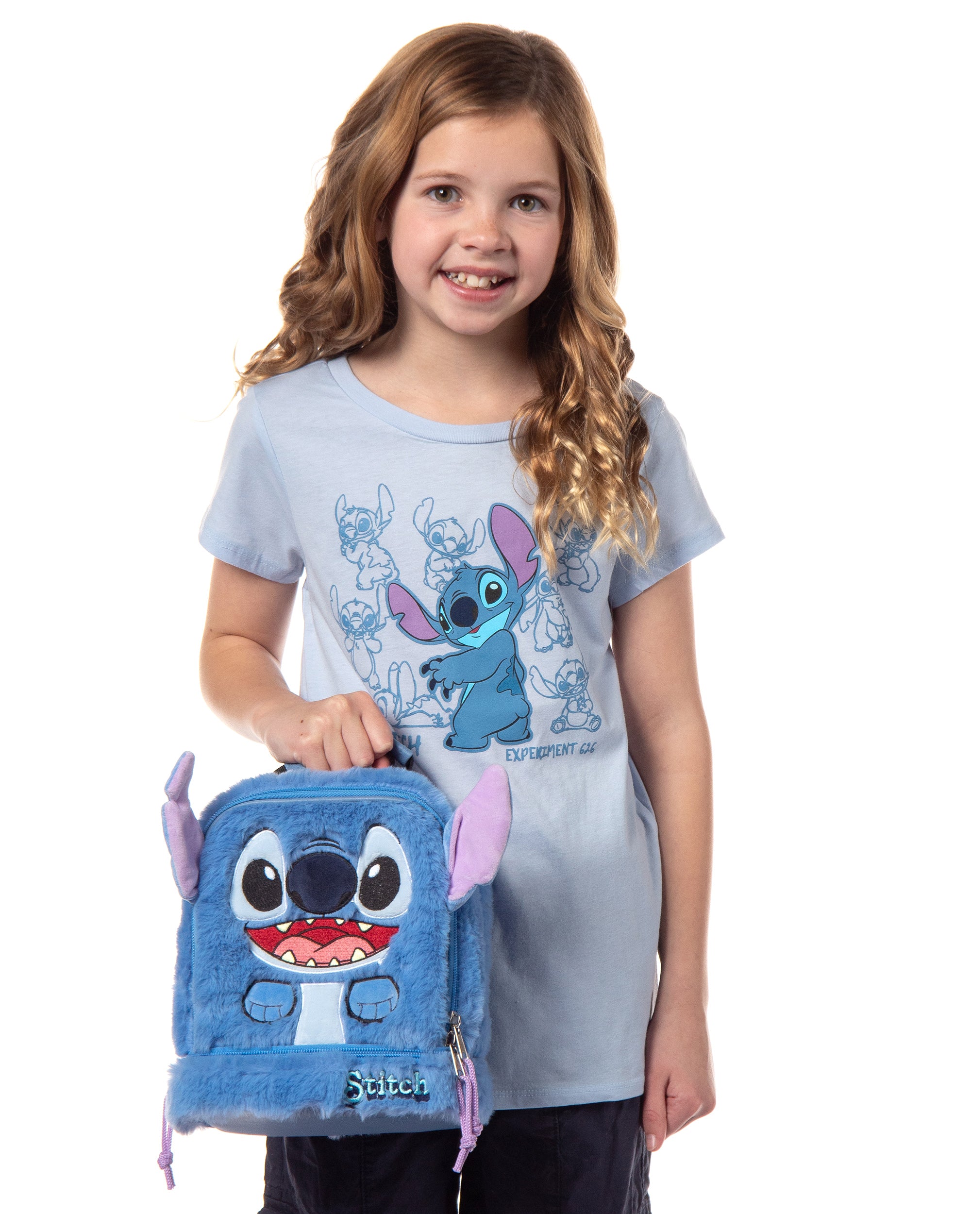 Disney Lilo & Stitch Furry Stitch 3D Dual Compartment Insulated Lunch Tote 10"
