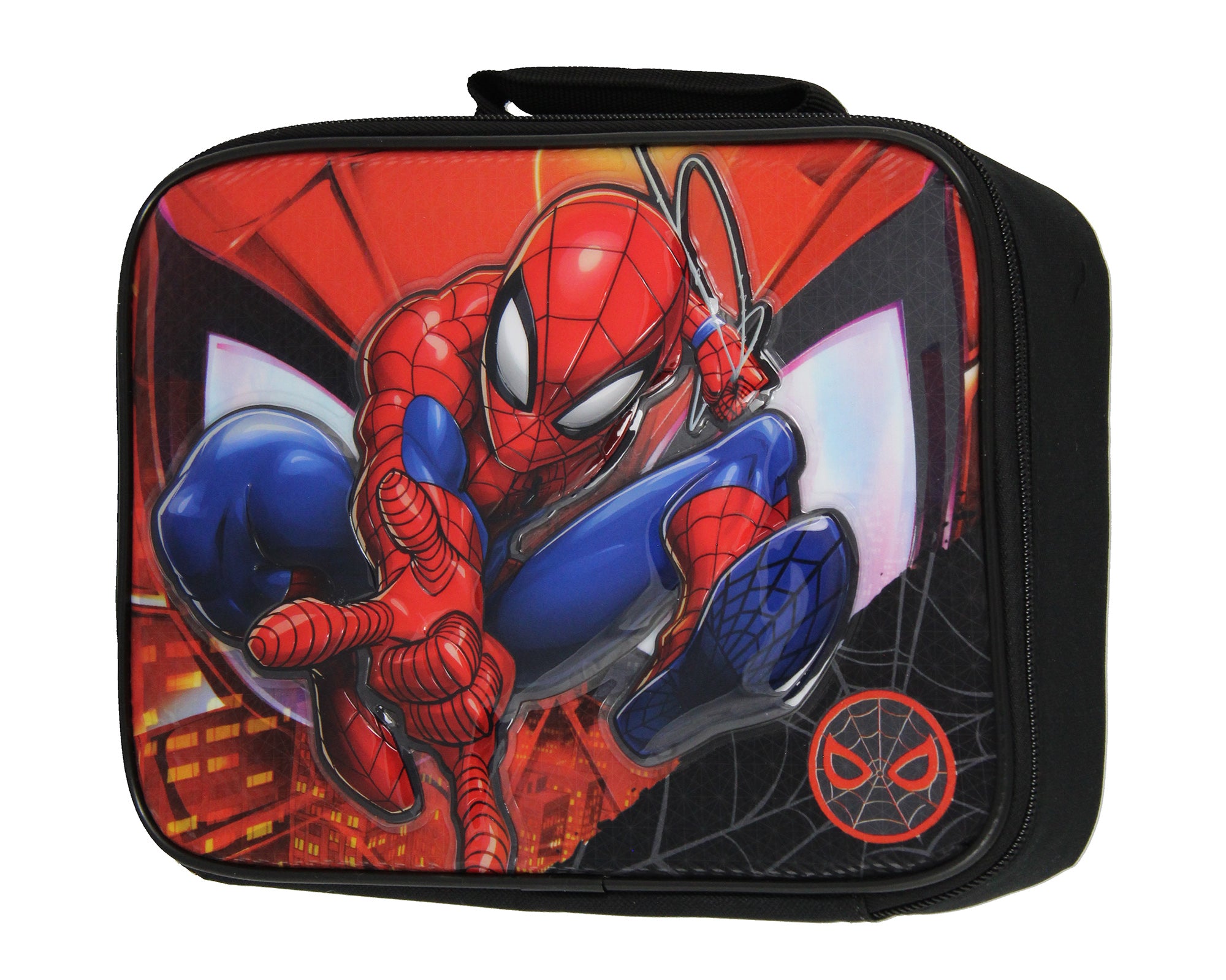 Marvel Spiderman Raised Design Kids Lunch Box Insulated Boys Lunch Bag 10"