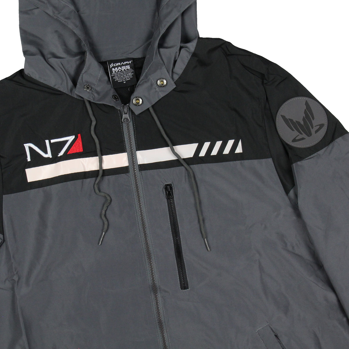 Mass Effect Men's N7 Logo Special Tactics Windbreaker Jacket With Hood