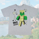 Minecraft Boy's Rule the Night Zombie Gold Armor T-Shirt (SM)