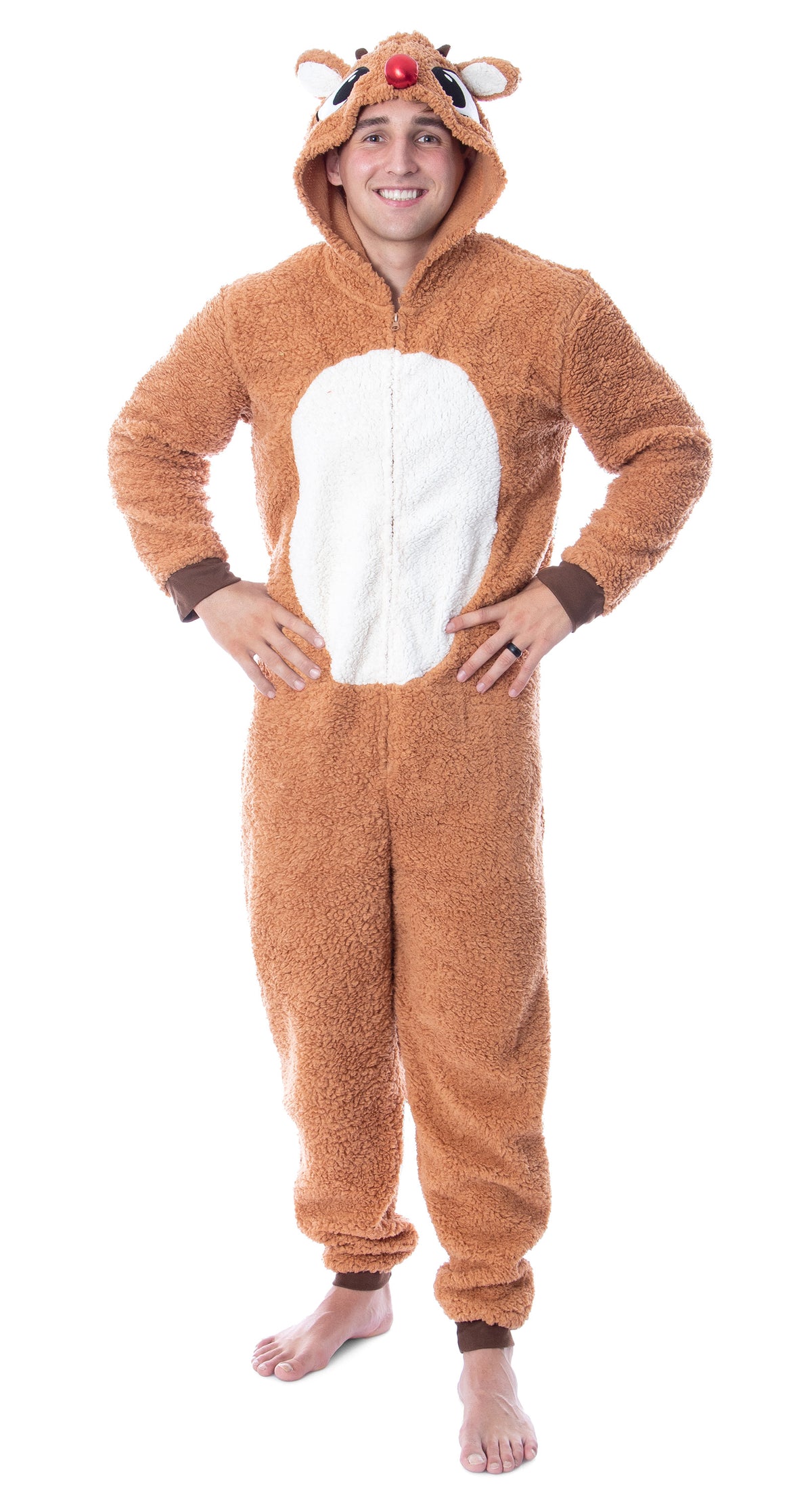 Rudolph The Red Nosed Reindeer Unisex Adult Fleece Union Suit Pajama