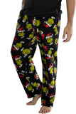 Dr. Seuss Men's GRINCH Sneaky Face Fleece Plush Pajama Pants