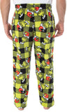 Dr. Seuss Men's GRINCH Sneaky Face Fleece Plush Pajama Pants