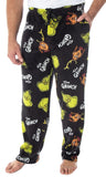 Dr. Seuss Men's GRINCH Sneaky Face Fleece Plush Pajama Pants
