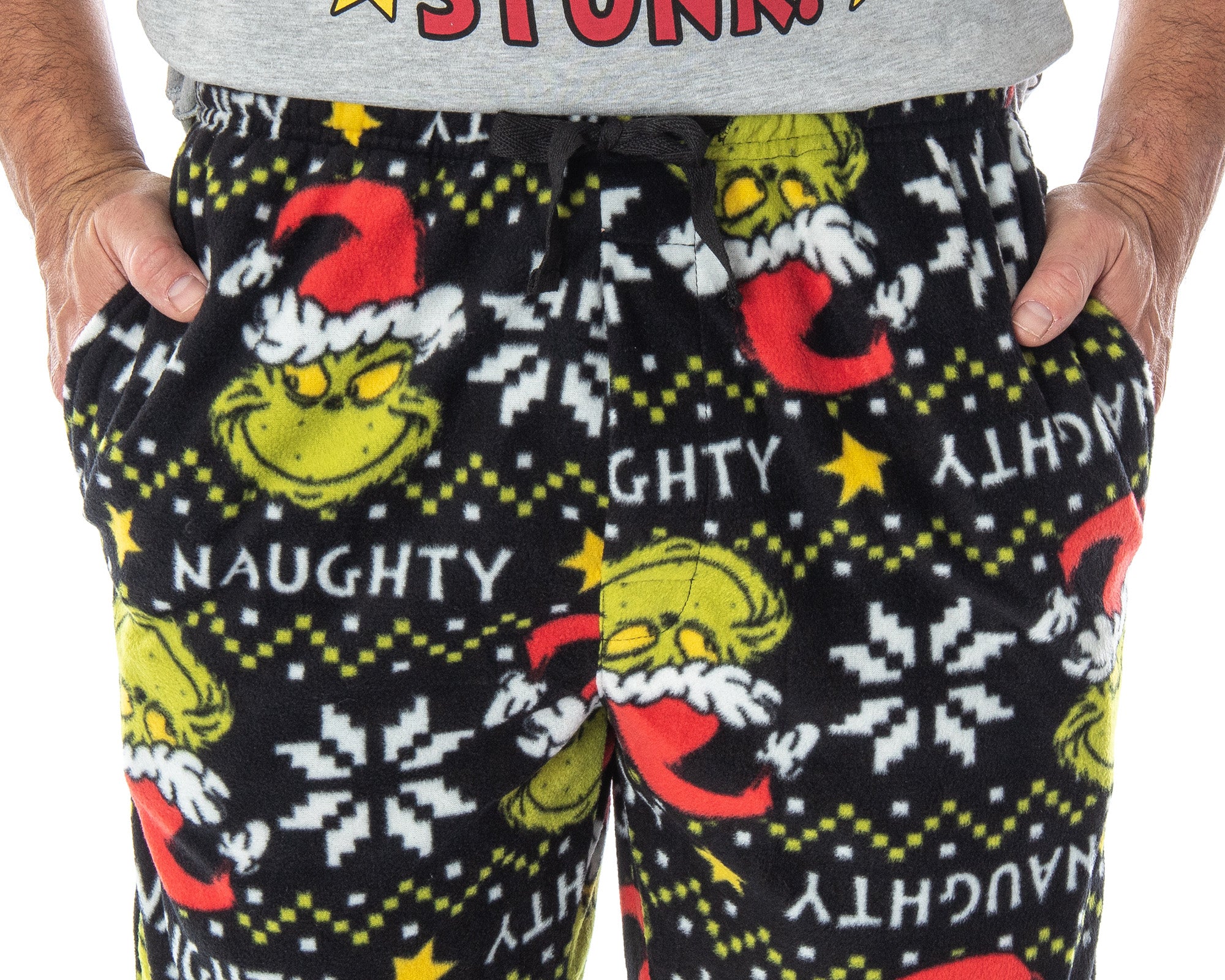 Dr. Seuss GRINCH 3 Piece Gift Pajama Set (Fleece Pants, Shirt, Socks)