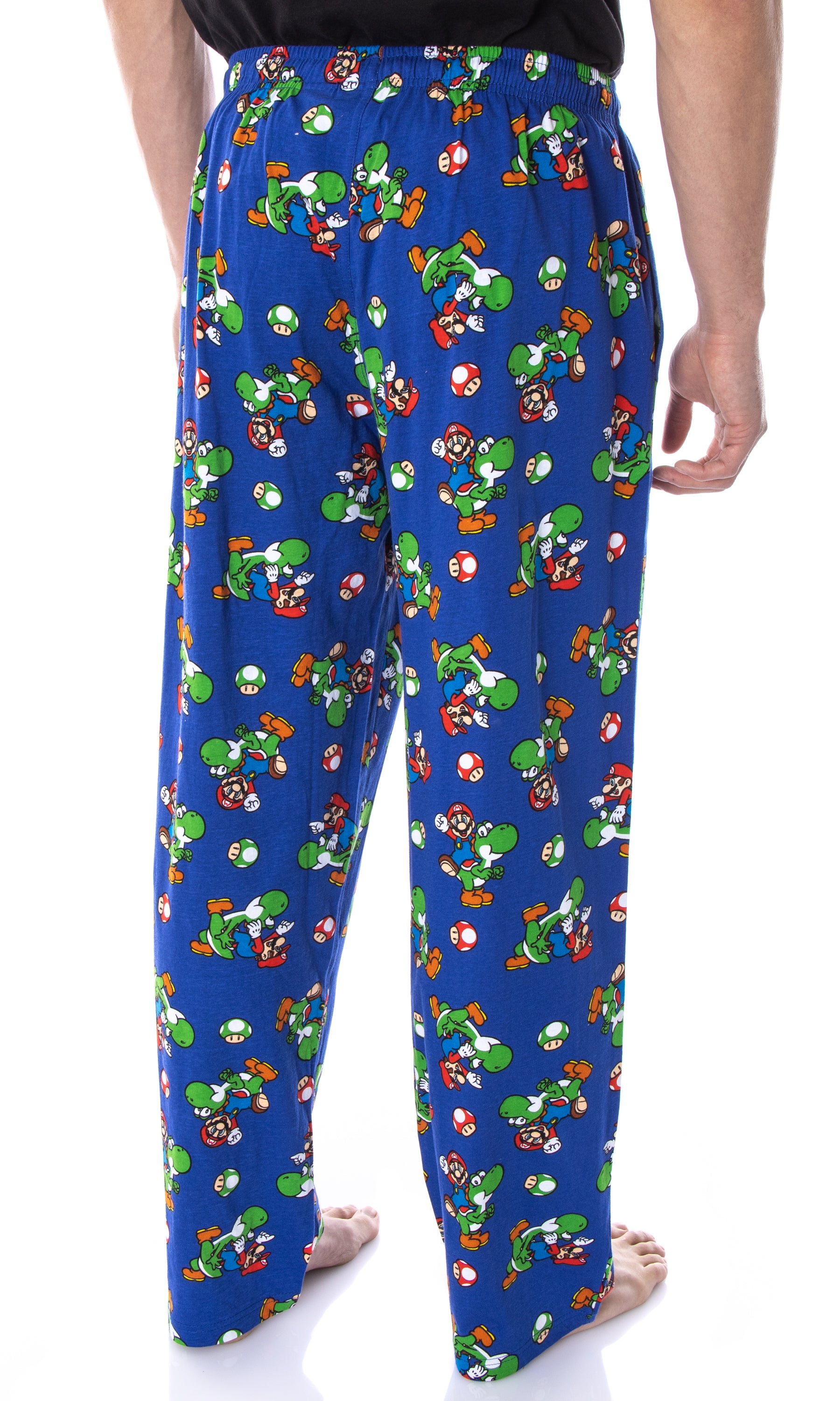 Nintendo Men's Mario and Yoshi Power Up Soft Touch Cotton Pajama Pants