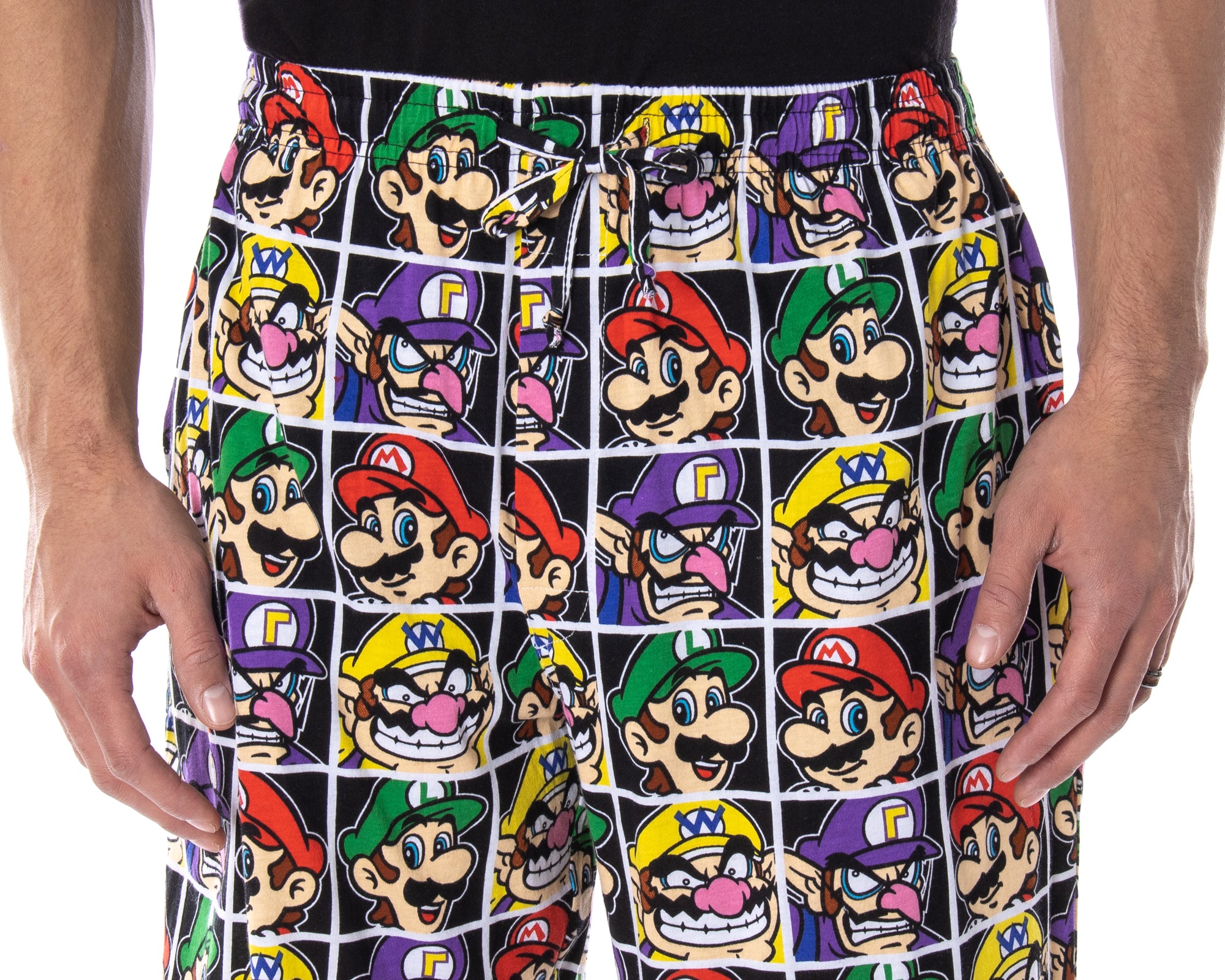 Nintendo Pajamas Men's Mario and Villains Men's Grid Pajama Pants