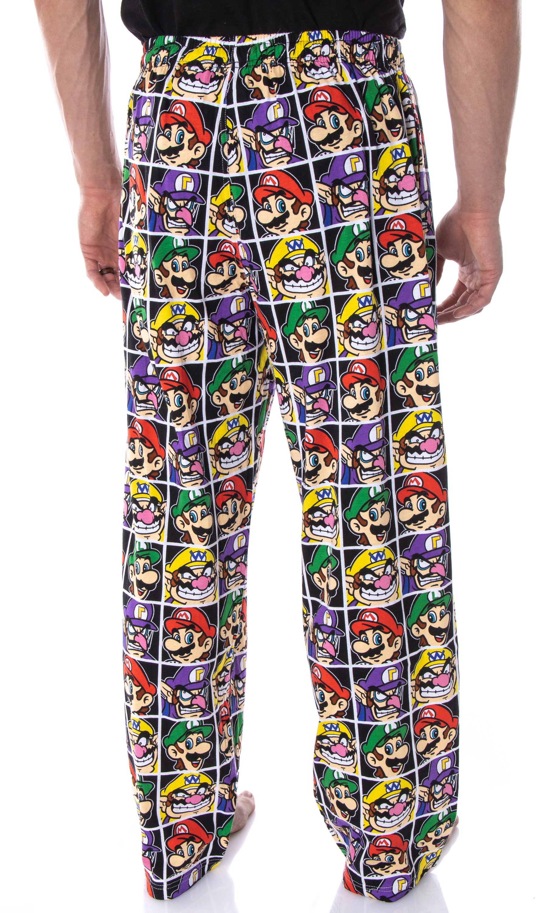 Nintendo Pajamas Men's Mario and Villains Men's Grid Pajama Pants