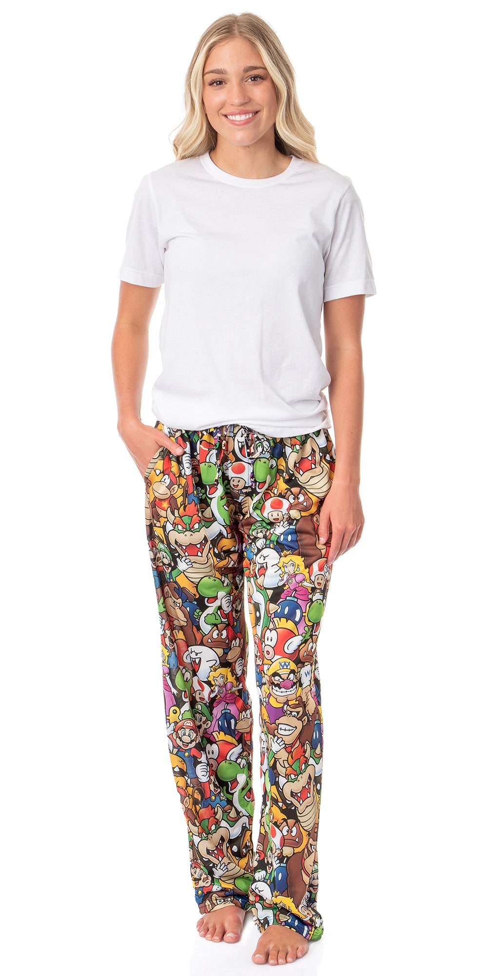 Nintendo Super Mario Pajama Pants Men's Character Collage Loungewear