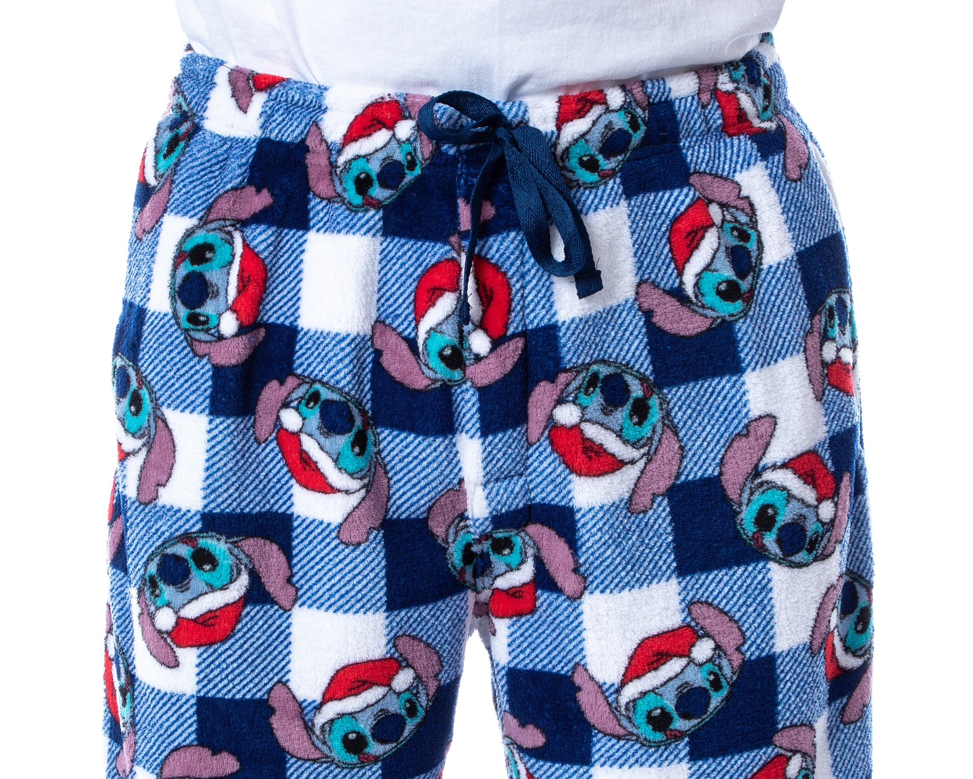 Disney Adult Lilo & Stitch Christmas Santa Hat Soft Fleece Pajama Pants