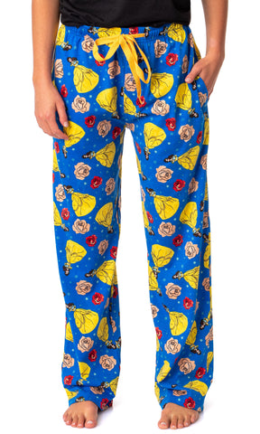 Disney Womens Beauty and the Beast Belle Rose Sketch Sleep Pajama Pants