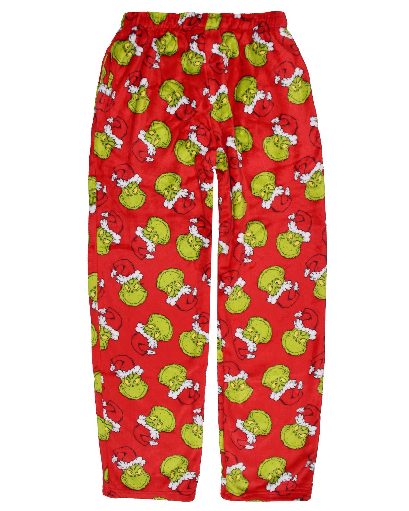 Dr. Seuss Men's GRINCH Santa Claus Super Minky Fleece Lounge Pajama Pants