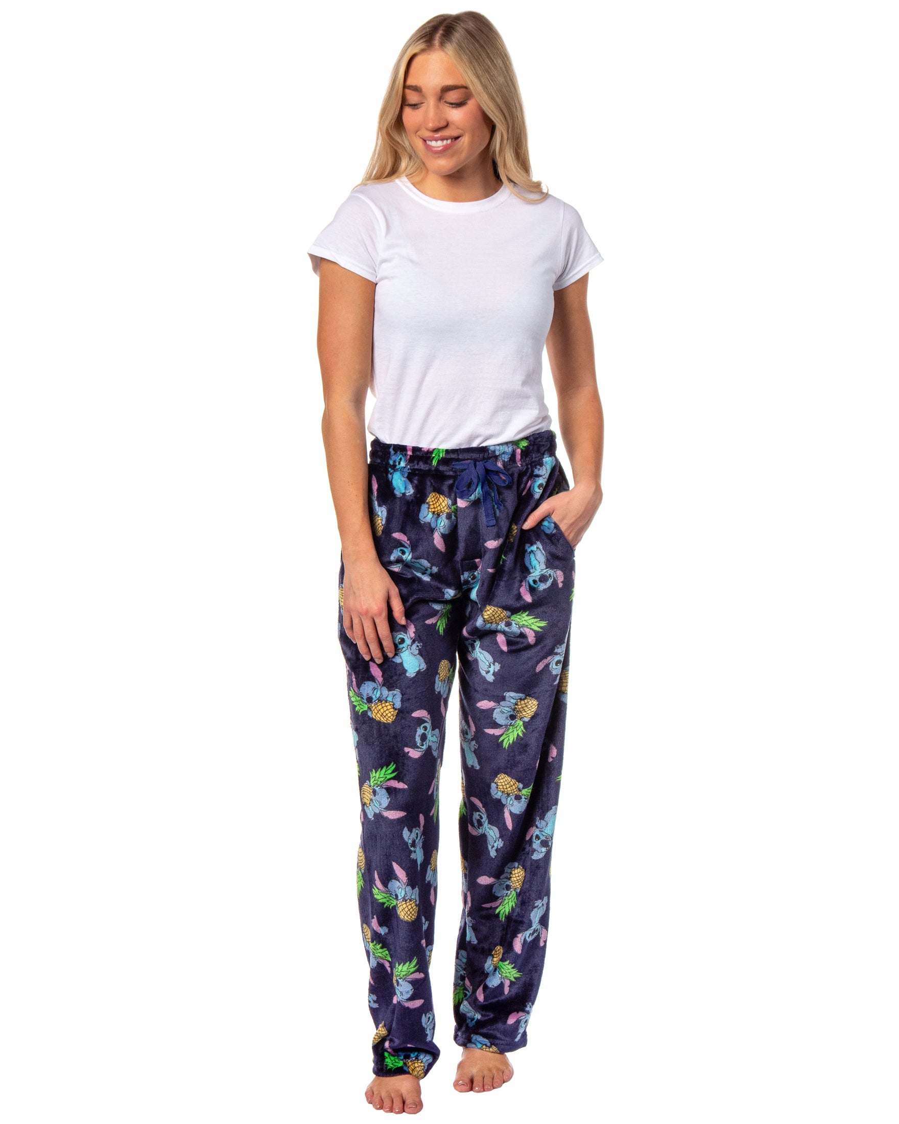 Disney Lilo & Stitch Pajama Pants Pineapple Adult Super Minky Lounge Pants