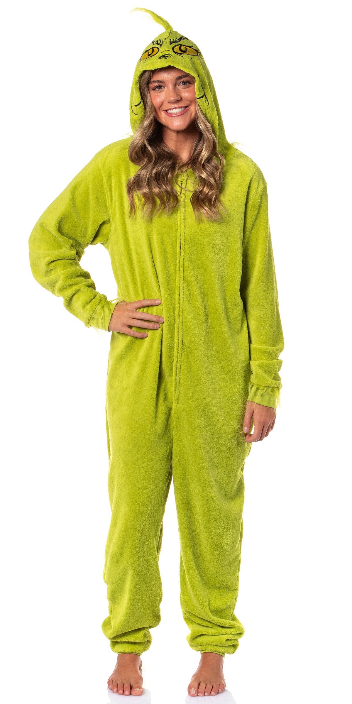 Dr. Seuss How The Grinch Stole Christmas Hooded Pajama Union Suit