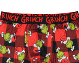 The Grinch Men's Grinch Santa AOP Buffalo Plaid Boxer Briefs Underwear